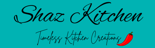 eye catching logo of shaz kitchen